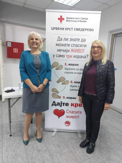 Градоначелница Смедерева посетила акцију давалаштва крви